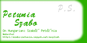 petunia szabo business card